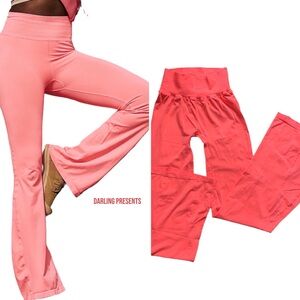 FREE PEOPLE MOVEMENT GOOD KARMA FLARE LEGGINGS WOMEN COLOR NEON CORAL SIZE XS/S